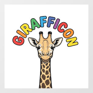 Autocollant Pour Fenêtre Girafe Vintage Icône Conception de Chemise de Mign