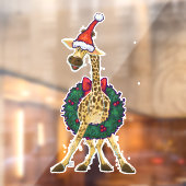 Autocollant Pour Fenêtre Giraffe Festive Clou de la fenêtre de Noël (Feuille 2)