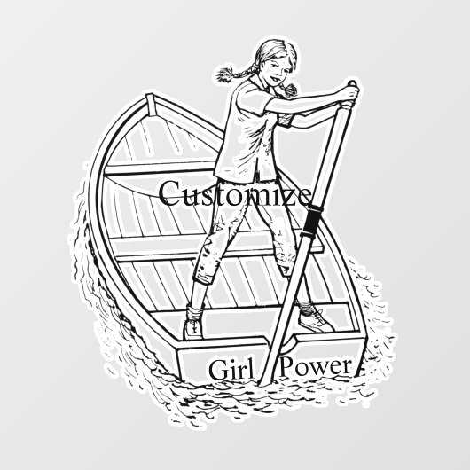 Autocollant Pour Fenêtre Girl Power Sculling Boat Thunder_Cove (Feuille)