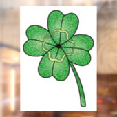Autocollant Pour Fenêtre Glitter Four Leaf Clover (Feuille 2)