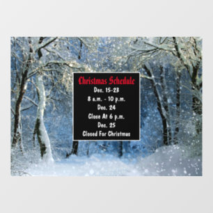 Autocollant Pour Fenêtre Glitter Neige hiver Wonderland Horaire de Noël