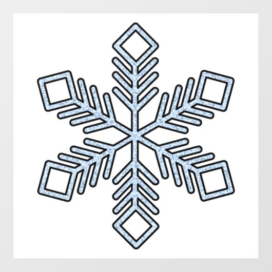 Autocollant Pour Fenêtre Glitter Snowflake - Baby Blue Branches (Feuille)