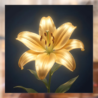 Autocollant Pour Fenêtre Glowing golden lily flower