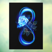 Autocollant Pour Fenêtre Glowing infinity with blue rose (Feuille 3)