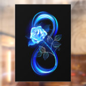 Autocollant Pour Fenêtre Glowing infinity with blue rose (Feuille 2)