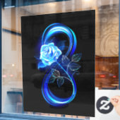 Autocollant Pour Fenêtre Glowing infinity with blue rose (Fenêtre de café)
