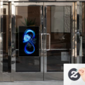 Autocollant Pour Fenêtre Glowing infinity with blue rose (Porte de bureau)