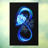 Autocollant Pour Fenêtre Glowing infinity with blue rose (Feuille 3)