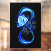 Autocollant Pour Fenêtre Glowing infinity with blue rose (Feuille 2)