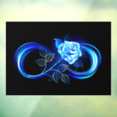 Autocollant Pour Fenêtre Glowing infinity with blue rose (Feuille 3)