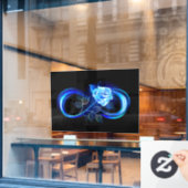 Autocollant Pour Fenêtre Glowing infinity with blue rose (Fenêtre de café)