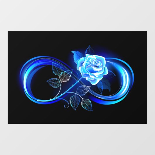 Autocollant Pour Fenêtre Glowing infinity with blue rose (Feuille)