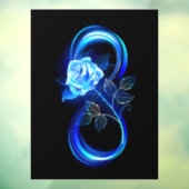 Autocollant Pour Fenêtre Glowing infinity with blue rose (Feuille 3)