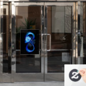 Autocollant Pour Fenêtre Glowing infinity with blue rose (Porte de bureau)