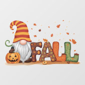 Autocollant Pour Fenêtre Gnome d'automne mignonne avec Feuilles d'érable (Feuille)