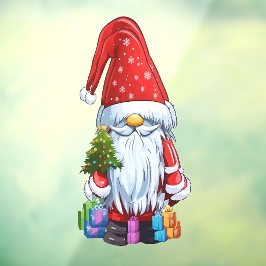 Autocollant Pour Fenêtre Gnome Gonk De Noël Habillé En Tenue Festive (Feuille 3)