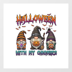 Autocollant Pour Fenêtre Gnomes d'Halloween Trois Gnomes Chapeau de Sorcièr
