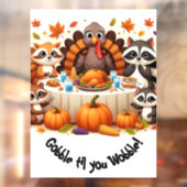 Autocollant Pour Fenêtre Gobble jusqu'à ce que nous tourbillons (Feuille 2)