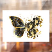 Autocollant Pour Fenêtre Gold flower Butterfly with Black Orchid (Feuille 2)