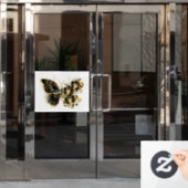 Autocollant Pour Fenêtre Gold flower Butterfly with Black Orchid (Porte de bureau)