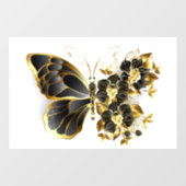 Autocollant Pour Fenêtre Gold flower Butterfly with Black Orchid (Feuille)