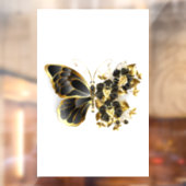 Autocollant Pour Fenêtre Gold flower Butterfly with Black Orchid (Feuille 2)