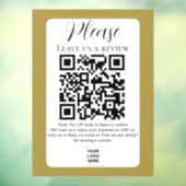 Autocollant Pour Fenêtre Gold Laissez-nous un avis QR code (Feuille 3)