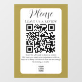 Autocollant Pour Fenêtre Gold Laissez-nous un avis QR code (Feuille)