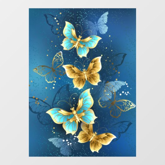 Autocollant Pour Fenêtre Golden butterflies (Feuille)