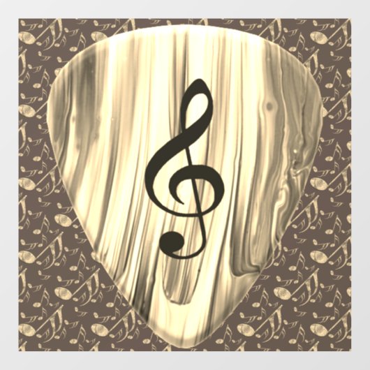 Autocollant Pour Fenêtre Golden Plectron - Design élégant pour les mélomane (Feuille)