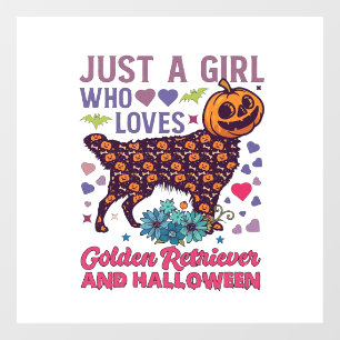 Autocollant Pour Fenêtre Golden Retriever Halloween_1