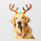 Autocollant Pour Fenêtre Golden Retriever Reindee (Feuille)