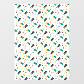 Autocollant Pour Fenêtre Golf Course Clubs Tees Bag Sports Pattern Large (Feuille)