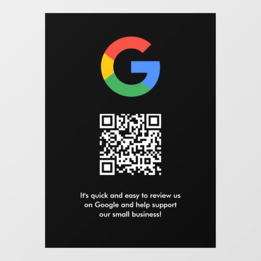 Autocollant Pour Fenêtre Google Avis | Business Review Link QR Code (Feuille)