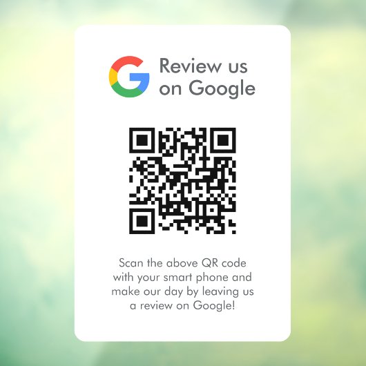 Autocollant Pour Fenêtre Google Avis | Business Review Link QR Code (Feuille 3)