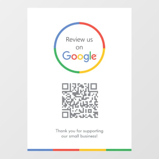Autocollant Pour Fenêtre Google Avis | Business Review Link QR Code (Feuille)