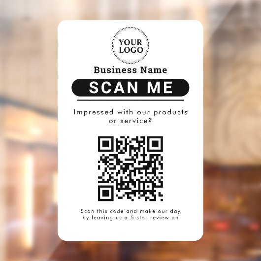 Autocollant Pour Fenêtre Google Avis Business Review Link QR Code (Feuille 2)