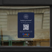 Autocollant Pour Fenêtre Google Avis | Business Review Link QR Code Marine