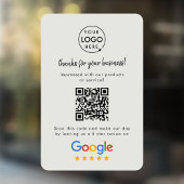Autocollant Pour Fenêtre Google Avis | Code QR de lien de critique d'entrep