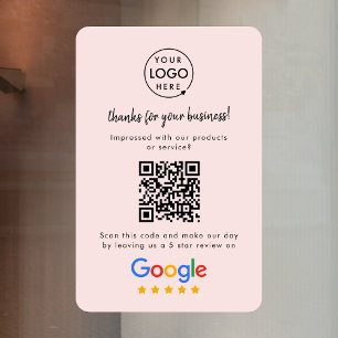Autocollant Pour Fenêtre Google Avis   Lien d'examen professionnel Code QR 
