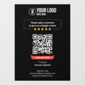 Autocollant Pour Fenêtre Google Avis QR Code Note Mon entreprise 5 étoiles (Feuille)