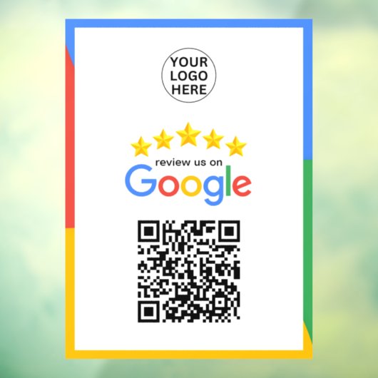 Autocollant Pour Fenêtre Google Business Review 5 Star Qr Code (Feuille 3)