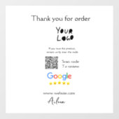 Autocollant Pour Fenêtre Google examen logo entreprise site Web scanner cod (Feuille)