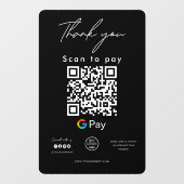 Autocollant Pour Fenêtre Google Pay QR Code Logo Scan to Pay Merci (Feuille)