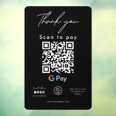 Autocollant Pour Fenêtre Google Pay QR Code Logo Scan to Pay Merci (Feuille 3)