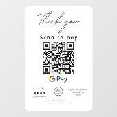Autocollant Pour Fenêtre Google Pay QR Code Logo Scan to Pay Merci (Feuille)