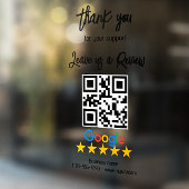 Autocollant Pour Fenêtre Google Review My Business Black Qr Code