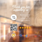 Autocollant Pour Fenêtre Google Review My Business Black Qr Code Logo (Feuille 2)