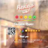 Autocollant Pour Fenêtre Google Review My Business Merci Qr Code (Feuille 2)