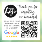 Autocollant Pour Fenêtre Google Reviews Merci Logo Code QR (Feuille 3)